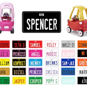 Little Tikes Cozy Coupe Custom Personalised Number Plate Kids Ride on Toy Car 90 x 50mm zdjęcie 8