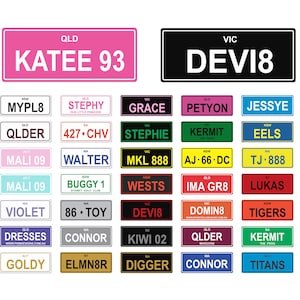 Matrícula de bicicleta infantil personalizada: Letrero original (140 x 60 mm)