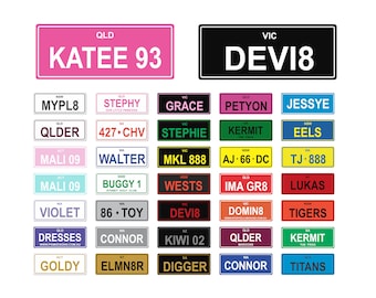 Novelty Personalised Kids Bike Mini Number Plate Licence Door Sign Birthday Xmas Gift 140 x 60mm