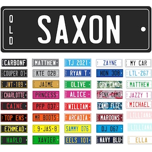 Personalised Keyring Custom Key Ring License Number Plate Rego Style Key Tag School Bag Tag
