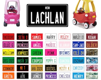 Personalized Cozy Coupe License Plate - Custom Ride On Car Plate (90x50mm) Suits Little Tykes