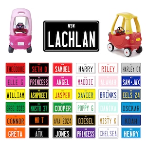 Little Tikes Cozy Coupe Custom Personalised Number Plate Kids Ride on Toy Car 90 x 50mm