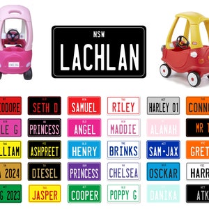 Little Tikes Cozy Coupe Custom Personalised Number Plate Kids Ride on Toy Car 90 x 50mm zdjęcie 10