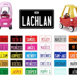 Little Tikes Cozy Coupe Custom Personalised Number Plate Kids Ride on Toy Car 90 x 50mm zdjęcie 2