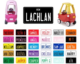 Little Tikes Cozy Coupe Custom Personalised Number Plate Kids Ride on Toy Car 90 x 50mm