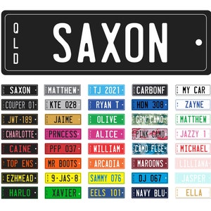 Personalised Keyring Custom Key Ring License Number Plate Rego Style Key Tag School Bag Tag