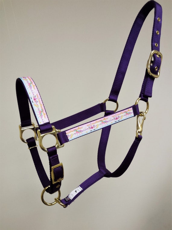 Swirl Design Horse Ribbon Overlay Large Horse Halter Draft Horse Halter Designer Horse Halters