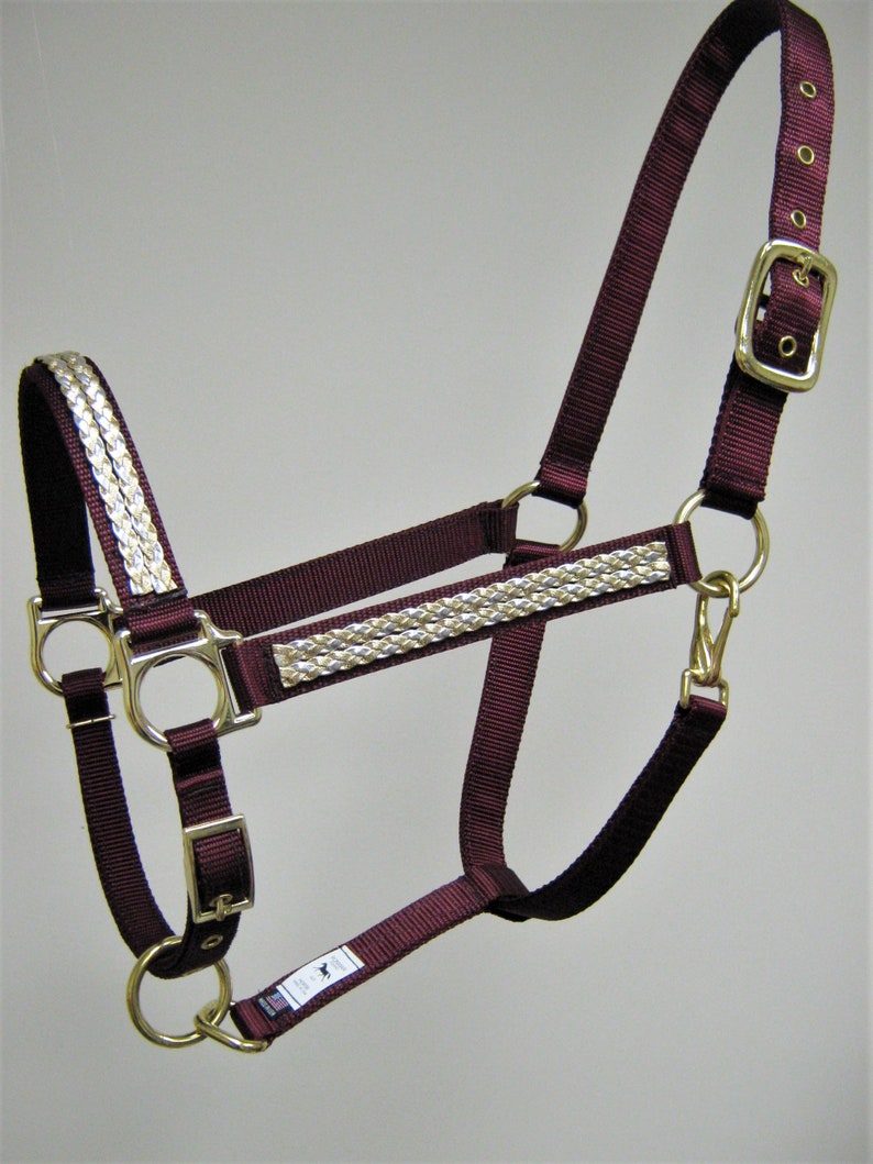 Double Metallic Braid Horse Halter Metallic Braid Draft Horse Etsy