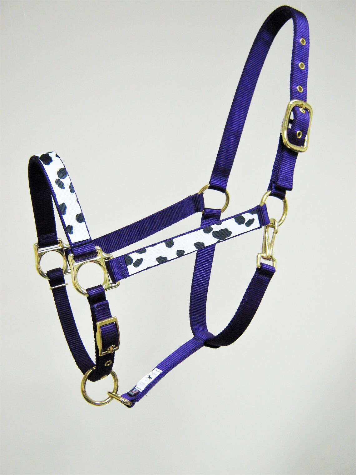 Cow Design Horse Halter Black and White Cow Print Draft Horse Etsy