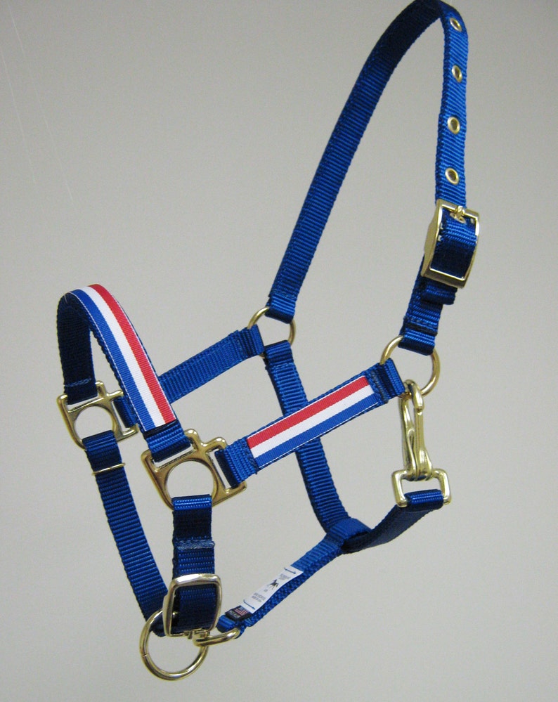Patriotic Pony Halters 4th of July Mini Horse Halters Parade Pony Halters Custom Mini Halters Red White and Blue Horse Halters