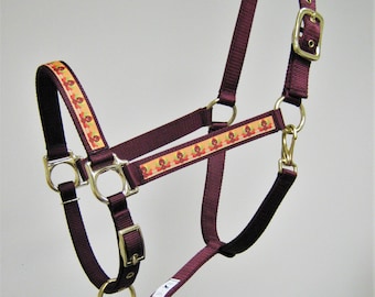 Turkey Design Horse Halter, Turkey Large Horse Halter, Thanksgiving Draft Horse Halter, Turkey Design Mini Horse Halter, Turkey Pony Halter