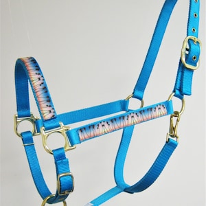 Palm Trees Horse Halter, Sunset Draft Horse Halter, Designer Horse Halters