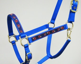 Lady Bug Horse Halter, Lady Bug Draft Horse Halter, Custom Large Horse Halter, Cute Mini Horse Halters, Lady Bug Breakaway Halter