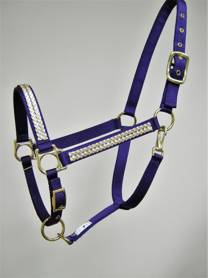Double Metallic Braid Horse Halter Metallic Braid Draft Horse Etsy