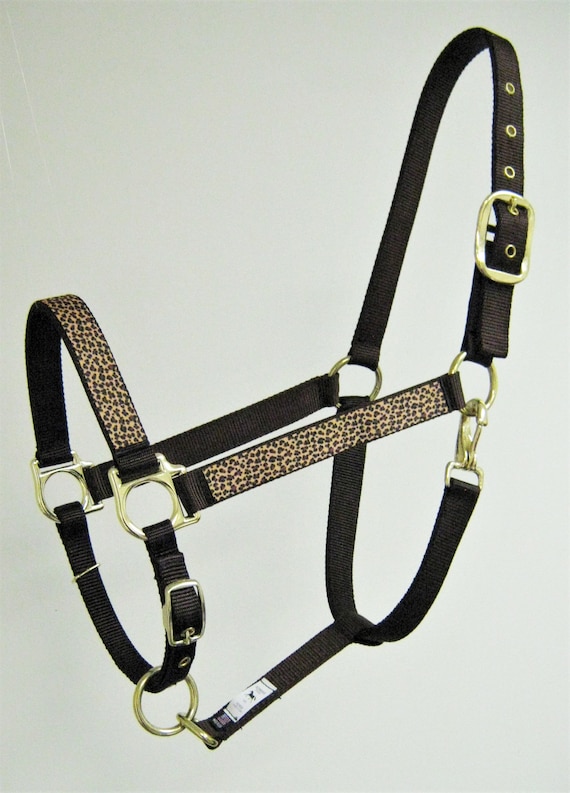 Leopard Design Horse Halter, Cheetah Draft Halter, Rainbow Leopard Pony Halter, Designer Mini Horse Halters, Custom Horse Halters
