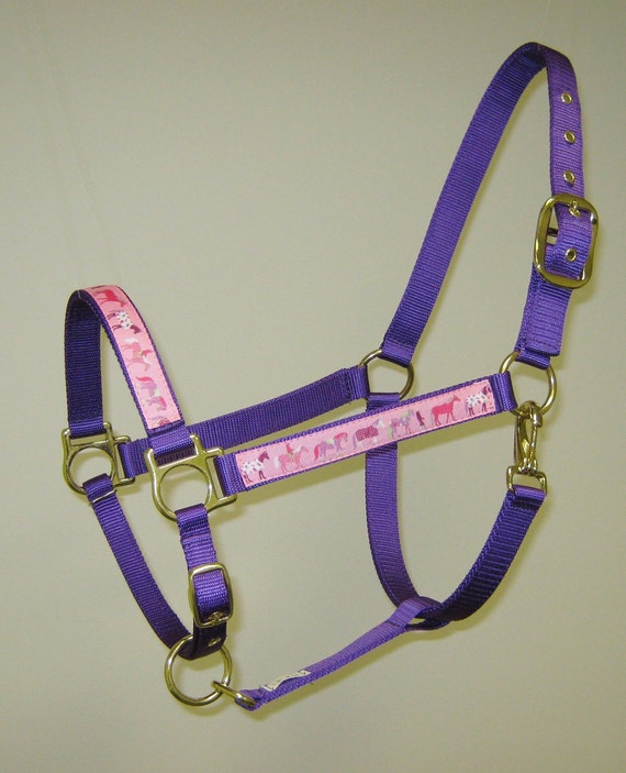 Swirl Design Horse Ribbon Overlay Large Horse Halter Draft Horse Halter
