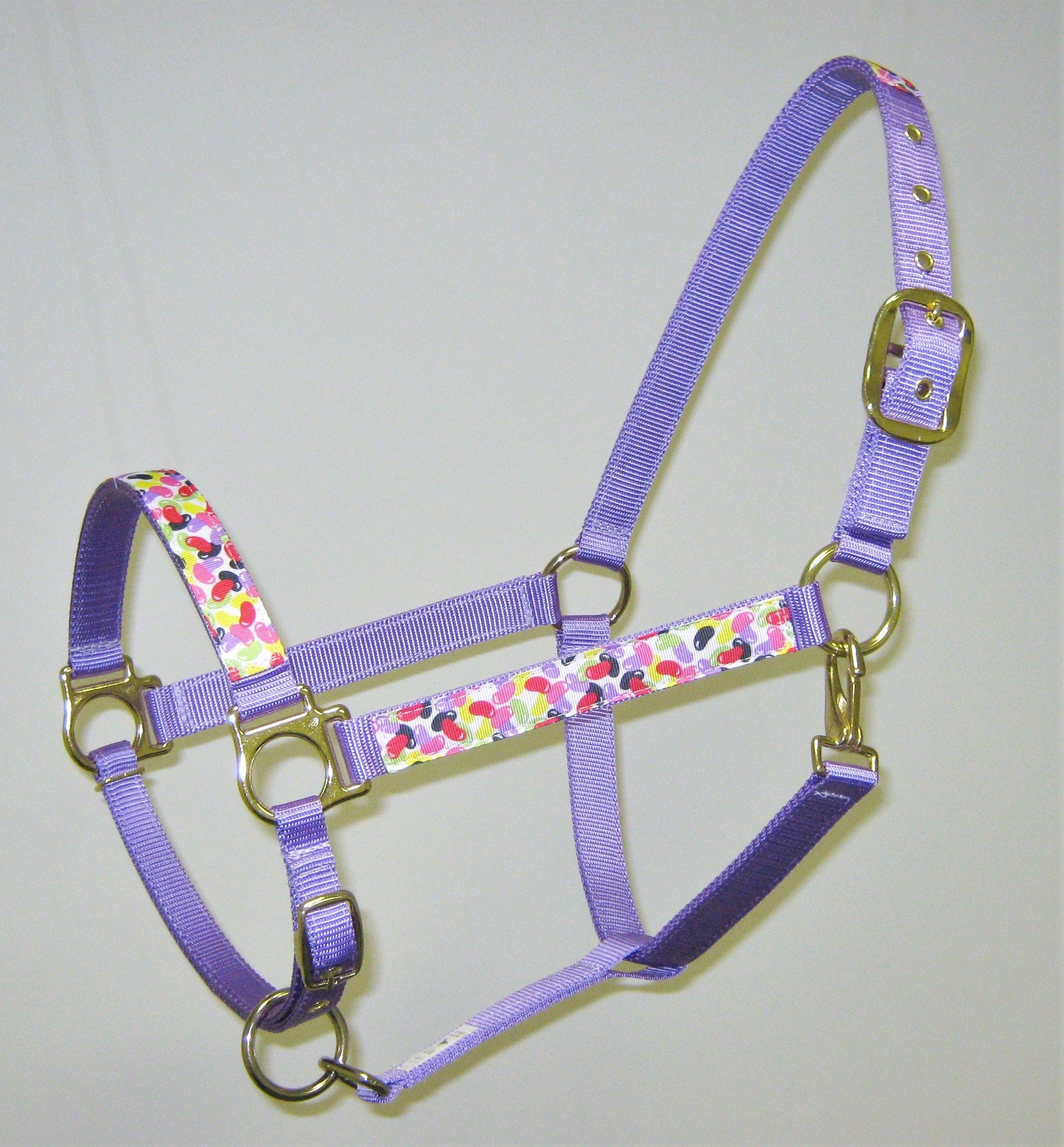 Jelly Bean Horse Halter, Easter Horse Halter, Candy Pony Halter, Holiday Horse Halter, Jelly Bean Leather Crown Halters