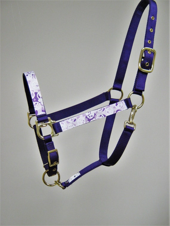 Nylon Horse Halter Custom Horse Halter Turquoise Horse Halter Peace Horse Halter Peace Sign