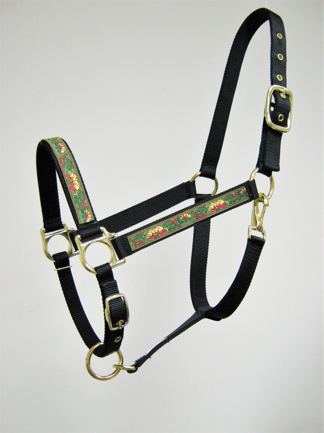 Fantail Horse Halter, Designer Draft Horse Halters, Green Large Horse ...