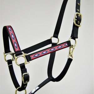 Aztec Horse Halter, Aztec Design Draft Horse Halter, Breakaway Large Horse Halter, Custom Halters, Southwest Design Mini Horse Halter