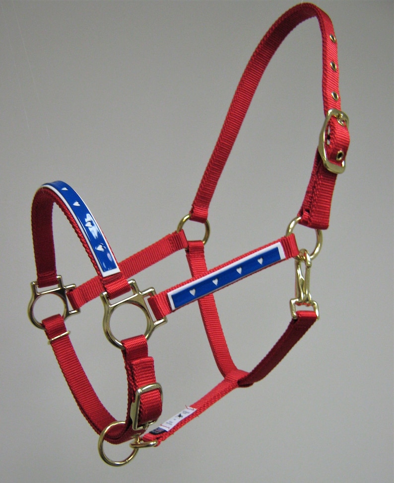 Patriotic Pony Halters 4th of July Mini Horse Halters Parade Pony Halters Custom Mini Halters Red White and Blue Horse Halters