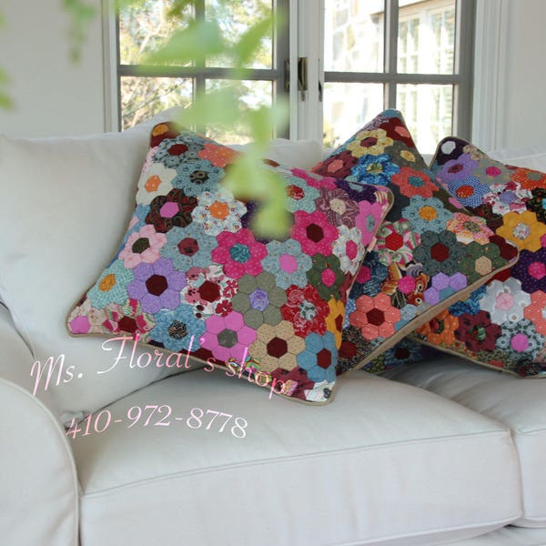 Handmade Quilt pillow Cover (Only Covers), Home decor , Easter Gift, Spring gifts, Gift for Mothers, Friends