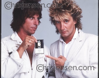 11" x 14" Gicclee print. Original Photo Rod Stewart and Jeff Beck, 1984.