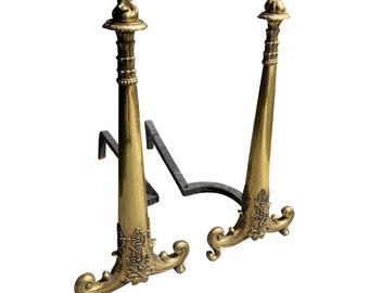 Early 20th Century Brass Andirons