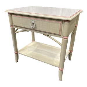 Mid 20th Century Faux Bamboo Coastal Chic Nightstand by Thomasville
