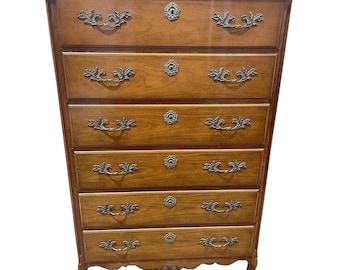 French Louis Style Highboy Dresser by Baker Furniture