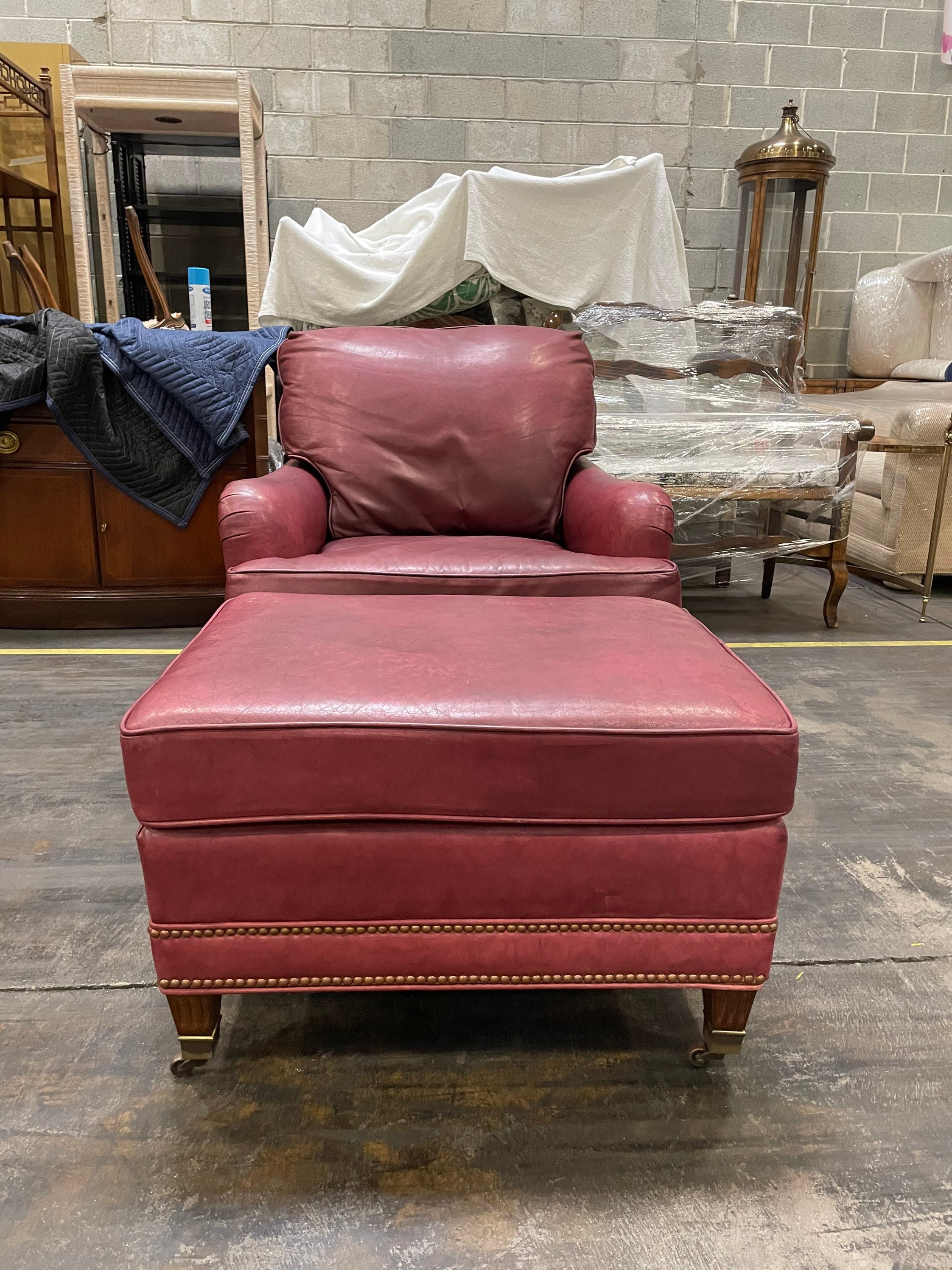 Vintage Leather Chair & Ottoman Set by Leathercraft Inc Etsy