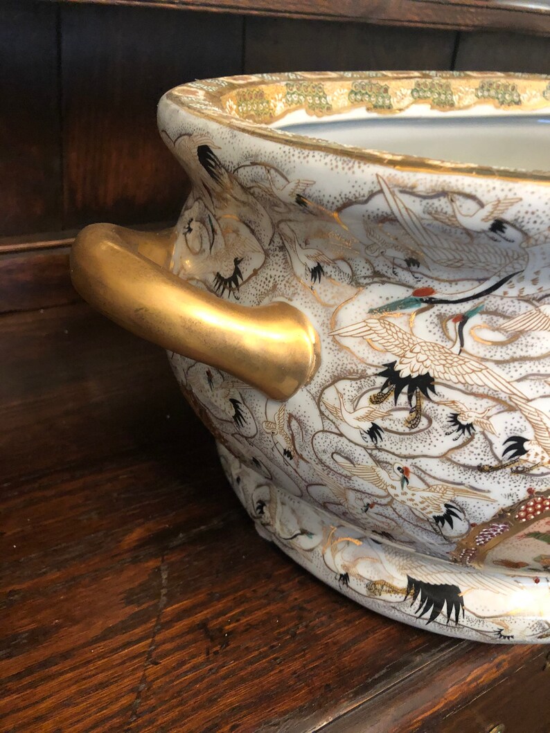 Antique Vintage Chinese Porcelain Foot Bath/ Planter Etsy