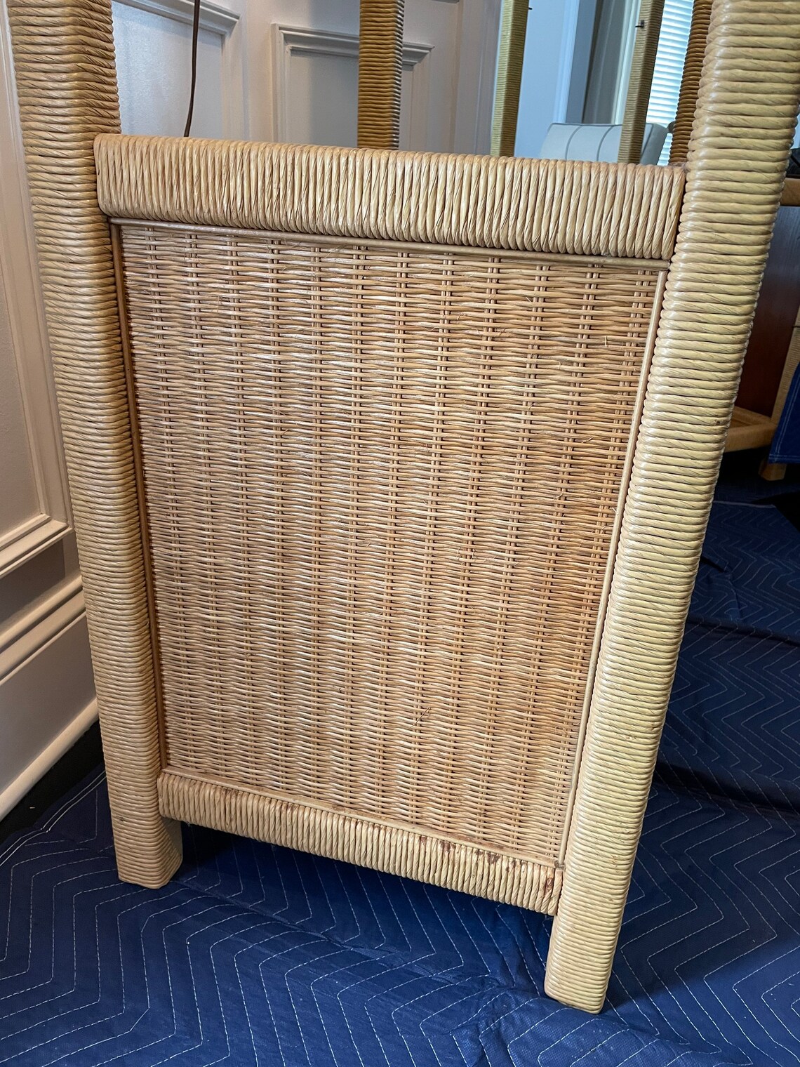 Vintage Coastal Wicker Rattan Illuminated Etagere Display Etsy