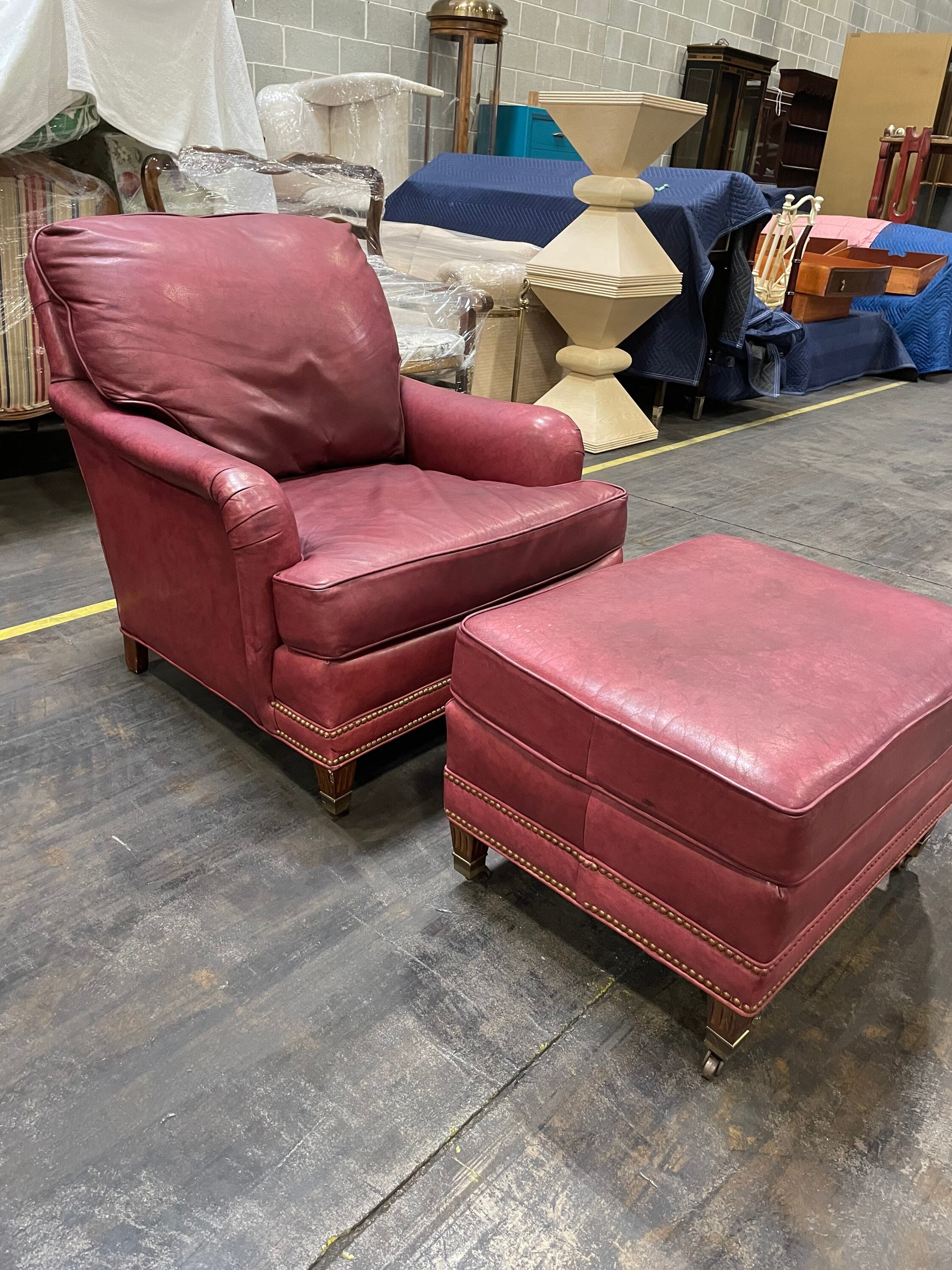 Vintage Leather Chair & Ottoman Set by Leathercraft Inc Etsy