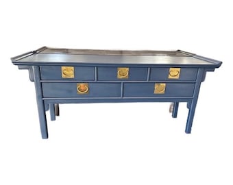 Chinoiserie Pagoda Sideboard: Century Furniture Navy Credenza