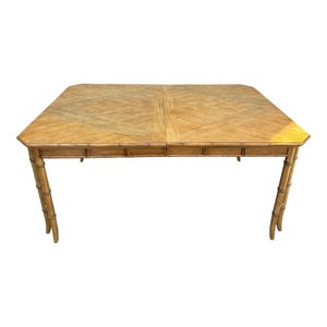 Late 20th Century Chinoiserie Bamboo Style Dining Table by Century Furniture
