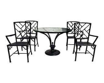 Vintage Restored Chinoiserie Patio Dining Set by Meadowcraft