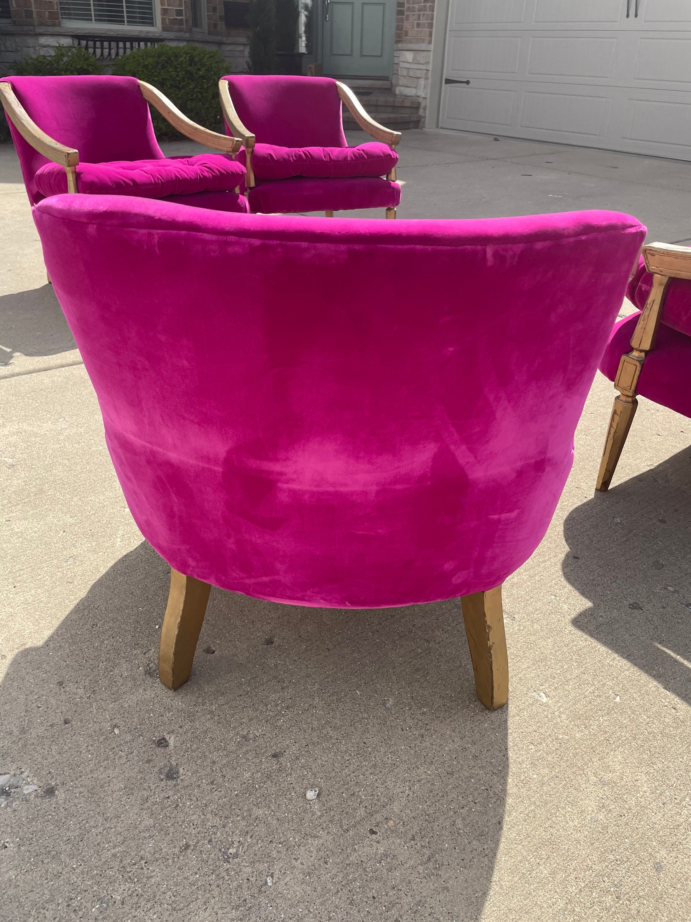 Mid 20th Century Hot Pink Accent Chairs a Pair Etsy