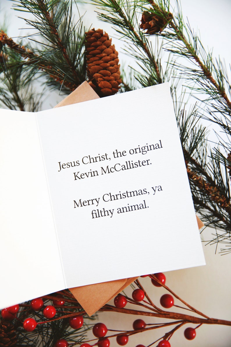Funny Bible Verse Christmas Card: Kevin McCallister Holiday Humor image 2