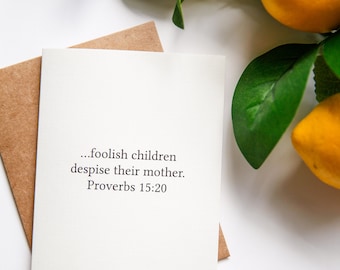 Funny Bible Verse Mother's Day Card | Bible Verse Mother's Day Card | Funny Mother's Day Card | Mama didn't raise no fool