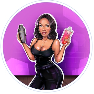 Cartoon-Logo, Barkeeper-Logo, Augenbrauen-Künstler-Wimpernverlängerungs-Logo, Friseur-Logo, Haarverlängerungs-Logo