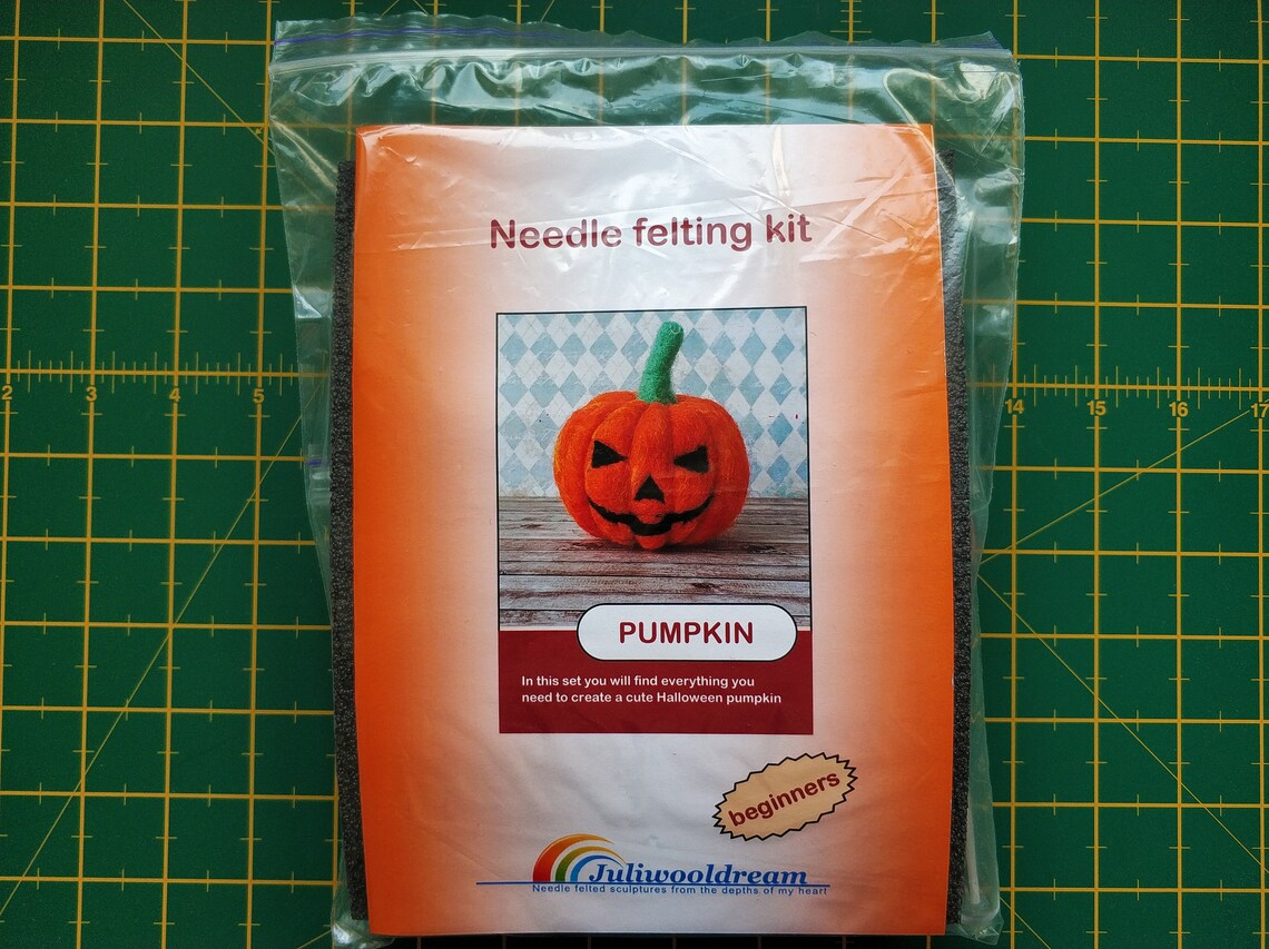 Needle felting kit Halloween pumpkin beginner starter kit Etsy