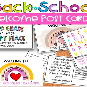 Cartes postales personnalisables numériques de rentrée scolaire
