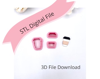 3D Coffee Cup and Lid  Cutter Set 3d Printer STL Digital Download