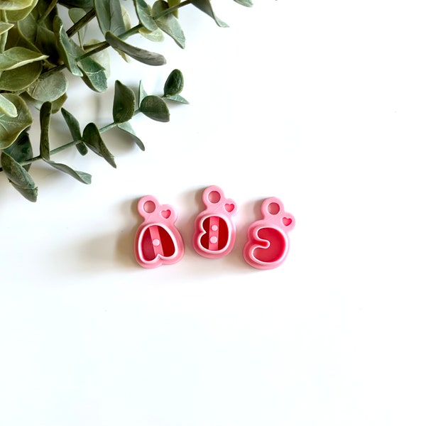 0.5 inch Alphabet Bubble Letter Clay Cutter Set