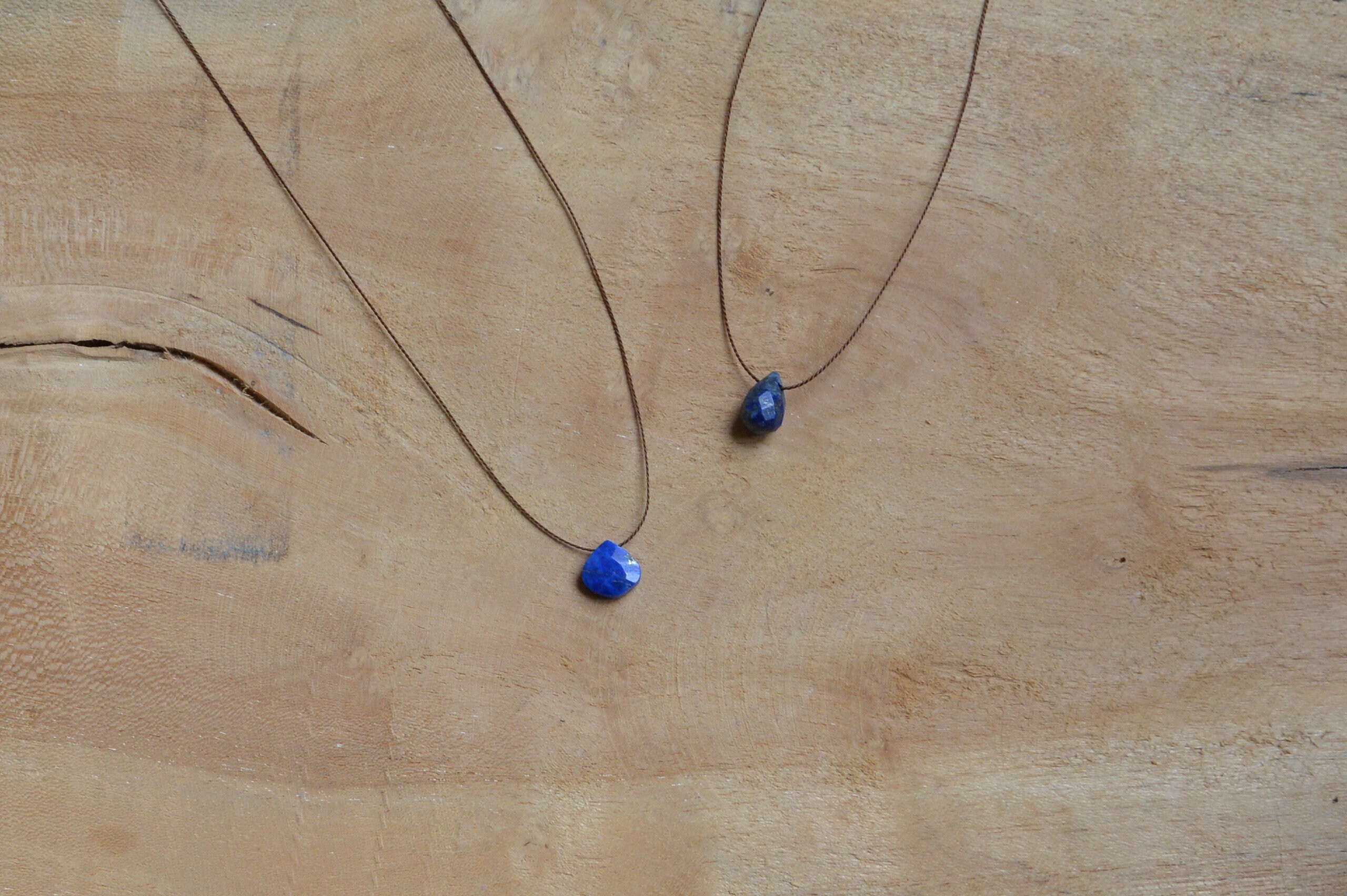 Collier Argent Fin & Lapis-lazuli – Fait Main, Style 1830, Neuf Avec étiquettes