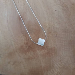 925 silver vermeil mother-of-pearl clover minimalist necklace
