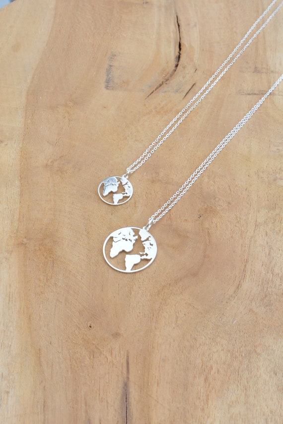 Collier Carte Du Monde Purelei - Or Rose Plaqué Argent - Neuf Avec étiquettes (EB04)