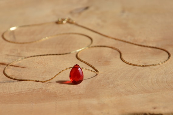 Minimalist Silver Choker Necklace Natural Stone Ruby Red Quartz 925 Silver  Vermeil Rose Gold - Etsy