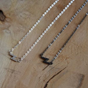 Ultradünne Blitz-Mikro-Strass-Halskette mit Initiale Z aus 925er Silber, oxidierte schwarze Halskette, verstellbare Schichtung, ZOUX127, Damengeschenk